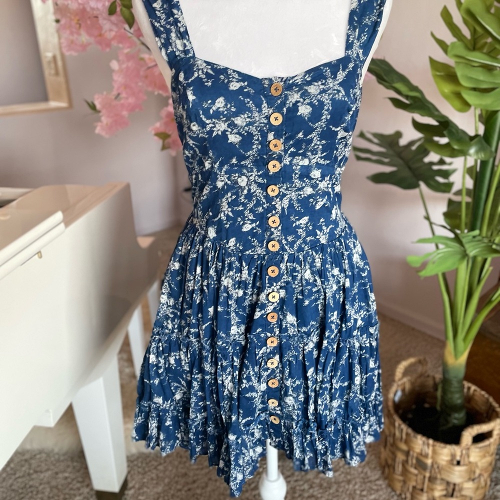 Free People Blue floral mini dress